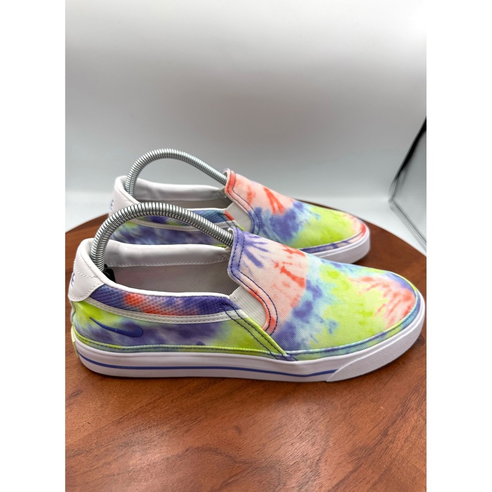 Nike Court Legacy Print Slip On Shoes Tie Dye Canvas CZ1752-900 Women 9.5 Bright